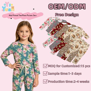 Conjunto de Pijama con Estampado Festivo para Niños Pequeños, Camiseta de Manga Larga, Pantalones con Cordón, Ropa de Dos Piezas para Descansar en Casa, Vacaciones y Sesiones de Fotos - Product Image 1