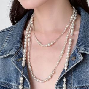 Collar de Perlas de Imitación de Varias Capas con Piedra Principal en Forma de Gota de Agua, Cadena para Suéter, Joyería de Fiesta para Mujer - Product Image 2