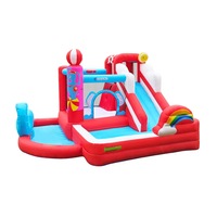 Piscine gonflable Intex en PVC avec toboggan rond en forme de crocodile arc-en-ciel pour les fontaines de bain des enfants