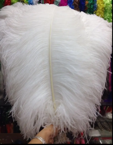 Plumes d'autruche teintées en gros, 50-80 cm, blanches <span class=keywords><strong>et</strong></span> noires, longues, pour centres de table de mariage - Product Image 6