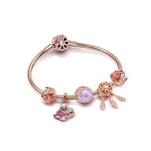 Pulsera Pan Family, Superventas, Plata <span class=keywords><strong>S925</strong></span>, Oro Rosa, Regalo para el Día de San Valentín, con Logo, Estilo Versátil - Product Image 6