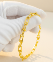 Bracelet tendance multifonctionnel en laiton plaqué or 24 carats, chaîne serpent haute sensibilité, cadeau créatif Z H
