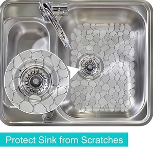 Coussinets de protection en PVC transparent et flexible, forme de pierre plate, pour la décoration de table - Product Image 3