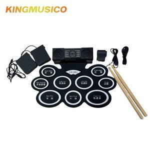 <span class=keywords><strong>Batterie</strong></span> électronique <span class=keywords><strong>pour</strong></span> enfants avec deux haut-parleurs et écouteurs, design unique enroulable, cadeau <span class=keywords><strong>pour</strong></span> jeunes musiciens - Product Image 5