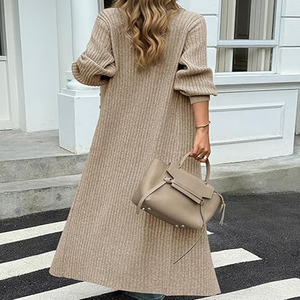 <span class=keywords><strong>Pull</strong></span> <span class=keywords><strong>Femme</strong></span> KLH 2026, col en V, boutonné, tricot épais, cardigan long, robe <span class=keywords><strong>pull</strong></span>, sueter de mujer - Product Image 3