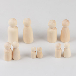 Poupées en bois 35-75mm couleur naturelle pour enfants, ensemble de jouets DIY - Product Image 2