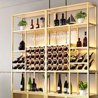 Cellier moderne de luxe en verre en acier inoxydable rouge vitrine de rangement pour bar vitrine pour whisky et vin vitrine pour bar