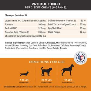 Toptan köpek sağlıklı eklemler takviyesi glukozamin zerdeçal MSM kondroitin sülfat kemikleri Pet anti-inflamatuar kabartma - Product Image 2