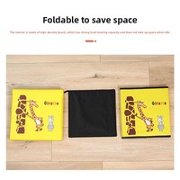 Nueva Caja de Almacenamiento de Juguetes de Tela Plegable con Diseño de Dibujos Animados, Organizador Cuadrado para el Hogar, Taburete Multiusos para Guardar Objetos para Habitaciones Infantiles