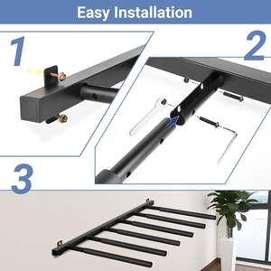 JH-Mech Support de rangement mural réglable pour le <span class=keywords><strong>ski</strong></span> et le snowboard pour 12 paires de supports de planche de surf en métal sur rail de 47 pouces - Product Image 6