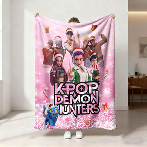 Couverture en flanelle à thème anime Kpop Demon Hunter au design magnifique - Product Image 4