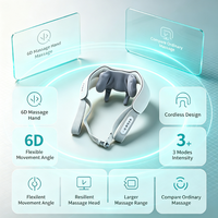 Masseur de nuque et d'épaules chauffant Shiatsu 3D à pétrissage profond, télécommande sans fil, compresse chaude, rechargeable USB, CE