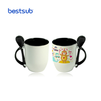 BestSub Großhandel benutzer definierte personal isierte Sublimation Rohlinge Artikel 11oz Foto Keramik Reise Farbe Löffel Kaffeetasse zum Drucken