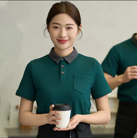 Vente en gros Hôtel Restaurant Serveur Traiteur Cuisine Pub Bar Personnel de travail Uniforme Serveur Serveuse Polo à manches courtes T-shirt