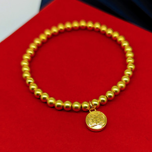 Hot Verkoop Gouden Armband 24K <span class=keywords><strong>Chinese</strong></span> Stijl Gouden Kralen Armband Voor Baby Met <span class=keywords><strong>Chinese</strong></span> Geluksbrenger - Product Image 3