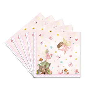 Flower Fairy Party Tableware Disposable Plates Cups Napkins <b>Tablecloth</b> Kids Birthday Party Supplies Set - Product Image 3