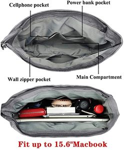 <span class=keywords><strong>Bolsa</strong></span> <span class=keywords><strong>de</strong></span> Lona Impermeable y Elegante, <span class=keywords><strong>de</strong></span> Gran Capacidad, con Múltiples Bolsillos, Bolso <span class=keywords><strong>de</strong></span> Hombro Casual para el <span class=keywords><strong>Trabajo</strong></span> Diario, para Laptop, para Maestros - Product Image 6