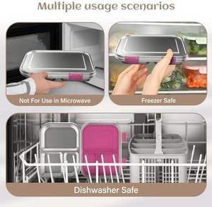 Lonchera Metálica Personalizada de 3 Compartimentos para Niños, Loncheras Bento de Acero Inoxidable a Prueba de Fugas con Contenedores para la Escuela y la Oficina - Product Image 3