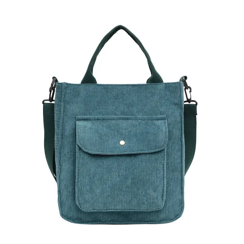 Corduroy Bag for Women Shopper Bag Designer Handbag Autumn and Winter Girls Student Bookbag Female Canvas Shoulder Tote Bag