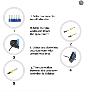 Hampool Kabel Cord End Terminals Schoenveter Geïsoleerde Crimp Adereindhulzen Adereindhulzen - Product Image 2