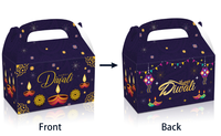 Joyeux Diwali Deepavali Festival des Lumières Fournitures de Fête Thème Rangoli Diya Petit Coffret Cadeau en Papier pour Desserts Bonbons Dauphin Étoile
