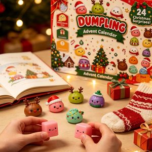 Calendrier de l'Avent de Noël en gros : Mini jouets Squishy en PVC, boîte cadeau |   Personnages de raviolis festifs pour compte à rebours de fête pour adultes, jouet de fête - Product Image 2