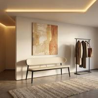 Fauteuil d'appoint nordique ergonomique et durable, deux places, sans accoudoirs, rembourré et moelleux, pour salon et hôtel