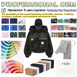 Custom Acid Wash Heavyweight Hoodies Oversized Towel Embroidery Hoodies Men's Essentials Hoodie - Product Image 5