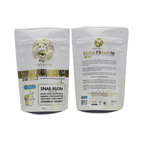 Sachet Doypack Transparent Blanc Personnalisable à Fond Plat avec Fermeture Zip Refermable pour Liquides, Sauces, Cosmétiques, Huiles et Gommages Corporels