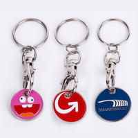 Porte-clés de supermarché, pièces de monnaie, caddie en métal avec porte-clés, 100 pièces