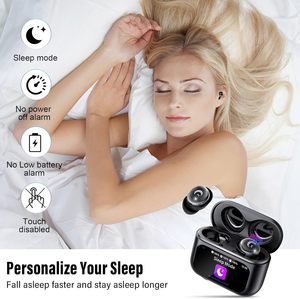 Écouteurs sans fil Huien Bluetooth 5.4, écouteurs intelligents à écran tactile, mini écouteurs <span class=keywords><strong>pour</strong></span> <span class=keywords><strong>dormir</strong></span> avec son stéréo basse 48H - Product Image 2