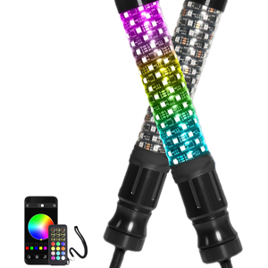 Fers à frapper lumineux pour UTV ATV, antenne lumineuse spirale plus brillante avec application et télécommande pour RZR SXS <span class=keywords><strong>Can</strong></span>-<span class=keywords><strong>Am</strong></span> X3 tout-terrain - Product Image 1