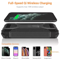 Power Bank Tenaga Surya Tahan Air Terlaris 30000mAh 10W Pengisian Daya Nirkabel Baterai Watt Layar LED Senter