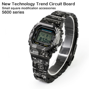 ชุดอุปกรณ์ดัดแปลงนาฬิกา DW-<span class=keywords><strong>5600</strong></span> <span class=keywords><strong>GW</strong></span>-B5600 GB-<span class=keywords><strong>5600</strong></span> รุ่นใหม่ล่าสุด ตัวเรือนสแตนเลสแบบแผงวงจร สายโลหะ ปรับขนาดได้ อะไหล่ทดแทน - Product Image 2