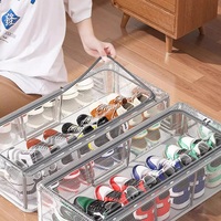Ensemble complet d'organisation de placard et de coiffeuse Boîtes de rangement pour chaussures Miroirs en papier de soie et bureau de toilette pour maquillage Lot de 2