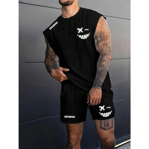 Summer New Loose Comfortable Quick-drying Sportswear Men's Suit Short Sleeve T-shirt Five-point Shorts 2-piece <b>Set</b> - Product Image 6