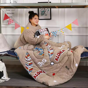Multifuer Fillingnctional 2-in-1 thoải mái gấp gối và tay áo Chăn mặc ấm Comforter với Polyester - Product Image 1