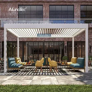 Seçeneği renkler değer satın açık alüminyum mobilya seti elektrikli Metal Gazebo bahçe Pergola