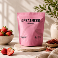 Sachet alimentaire thermoscellable à fond plat, pochette en plastique personnalisable avec logo pour café et thé