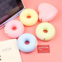 Coupe-ruban et support créatifs en plastique en forme de donut, papeterie coréenne invisible et portable pour les étudiants, idéal pour les travaux manuels sans risque pour les mains