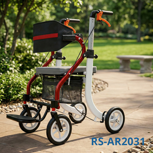Déambulateur Relaxsmith AR2031 pour personnes âgées, structure robuste en alliage d'aluminium, pliage facile, siège confortable, capacité de charge de 120 kg, CE - Product Image 2