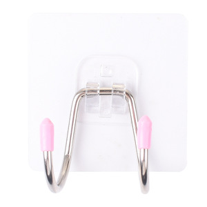 Crochets muraux doubles en acier inoxydable pour cuisine, lot de 2, sans perçage, porte-manteau robuste - Product Image 4