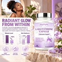 Capsules de glutathion naturelles OEM pour une absorption améliorée, soutien antioxydant, bien-être de la peau, capsules éclaircissantes pour la peau