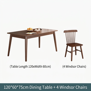Modern Solid Wood Eco-Friendly Minimalist Rectangle Dining <b>Table</b> Splayed <b>Legs</b> Knock-down 6 Matching Chairs for Home Furniture - Product Image 5