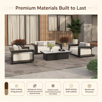 Canapé d'extérieur en aluminium de style design moderne, imperméable et résistant aux UV pour villas, jardins, hôtels et chambres d'hôtes, espaces extérieurs