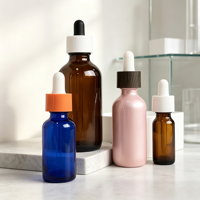 Vente au prix d'usine, flacons compte-gouttes en verre ambré pour cosmétiques, sérum, huile essentielle, 15 ml, 30 ml, 50 ml, 60 ml