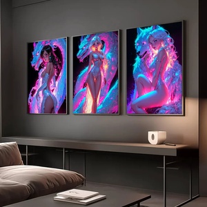 Impression sur toile de fille anime sexy, art mural de style moderne, <span class=keywords><strong>affiche</strong></span> à l'encre imperméable, décoration de chambre coquette, décoration de chambre à coucher féminine, décoration de la maison - Product Image 1