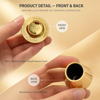 Capuchon de flacon de parfum magnétique en métal de luxe 15 mm, capuchons de flacon de parfum en zamac - MOQ 10000 pièces