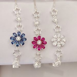 Pulsera de Flores, Pulsera de Cadena Ajustable, Plata de Ley 925, Joyería Fina, Pulsera Fina, Joyería Personalizada - Product Image 3