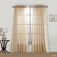 Rideaux extra longs en lin transparent blanc de 108 pouces Rideau de fenêtre élégant avec œillets Design ouvert naturel